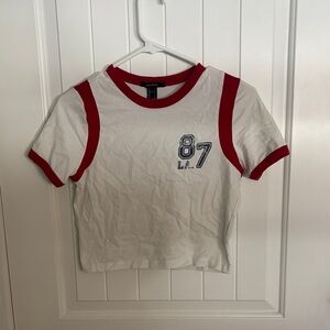 Forever 21 Kids Red and White Tee